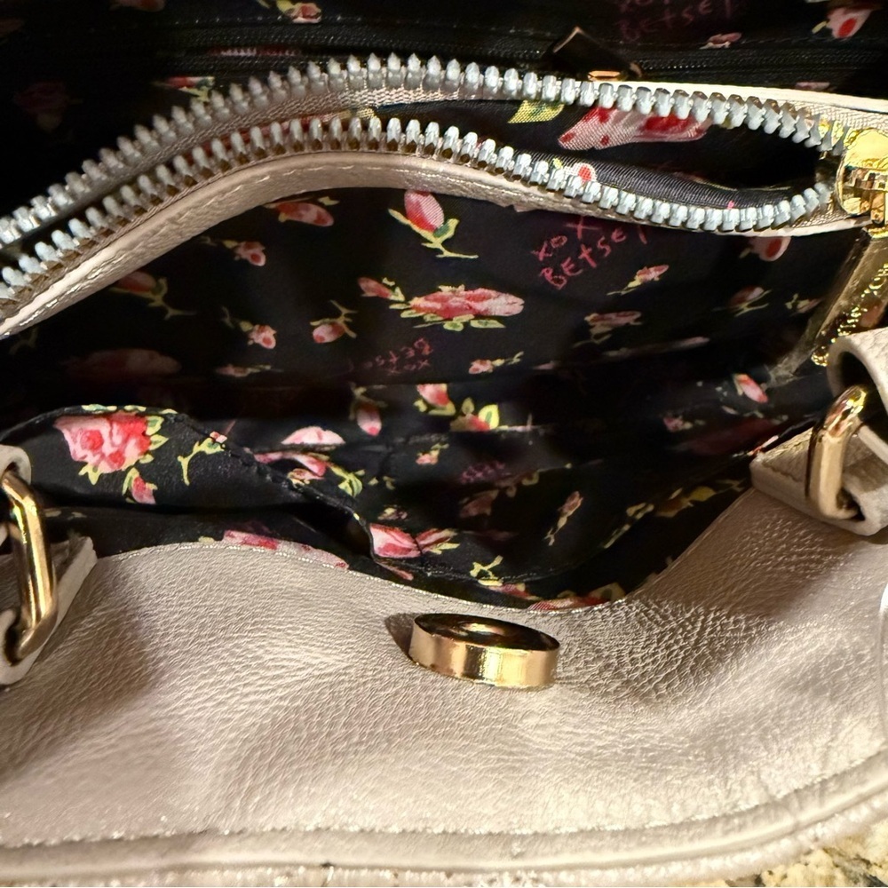 Betsey Johnson Gray Quilted Satchel with Detachable Strap - Picture 9 of 14